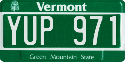 VT license plate YUP971