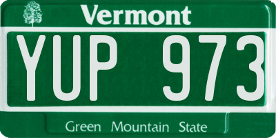 VT license plate YUP973