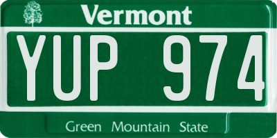 VT license plate YUP974