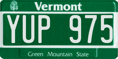 VT license plate YUP975
