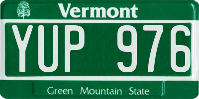 VT license plate YUP976
