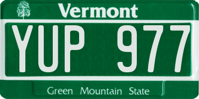 VT license plate YUP977