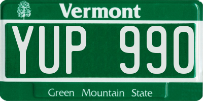 VT license plate YUP990