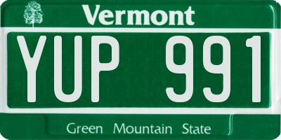 VT license plate YUP991