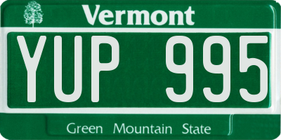 VT license plate YUP995