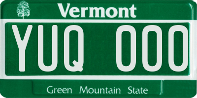 VT license plate YUQ000