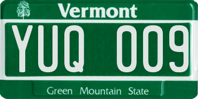VT license plate YUQ009