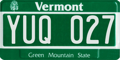 VT license plate YUQ027