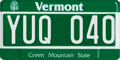 VT license plate YUQ040