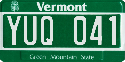 VT license plate YUQ041