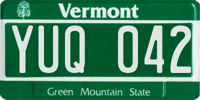 VT license plate YUQ042