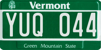VT license plate YUQ044