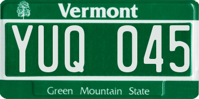 VT license plate YUQ045