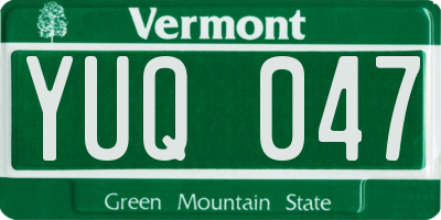 VT license plate YUQ047