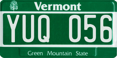 VT license plate YUQ056