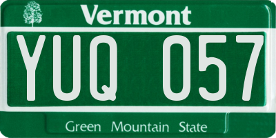 VT license plate YUQ057