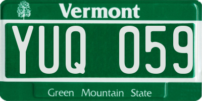VT license plate YUQ059