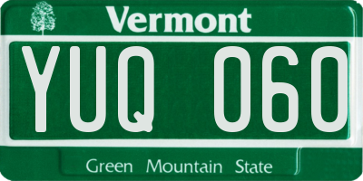 VT license plate YUQ060