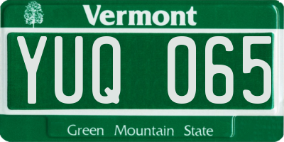 VT license plate YUQ065