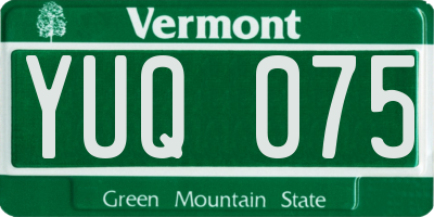 VT license plate YUQ075