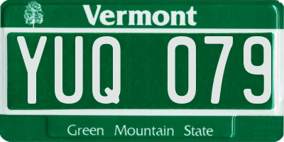 VT license plate YUQ079