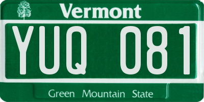 VT license plate YUQ081