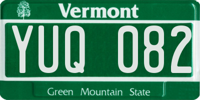 VT license plate YUQ082