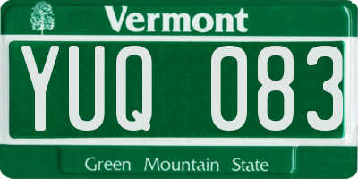 VT license plate YUQ083