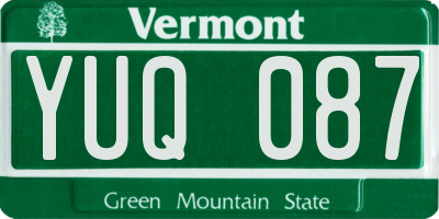VT license plate YUQ087