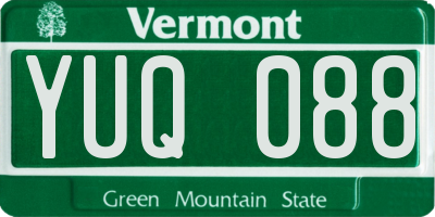 VT license plate YUQ088