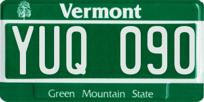 VT license plate YUQ090