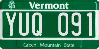 VT license plate YUQ091