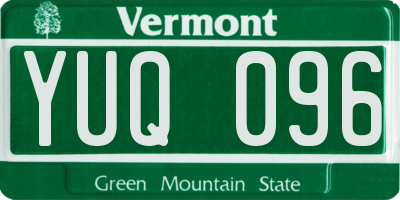 VT license plate YUQ096