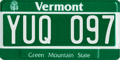 VT license plate YUQ097