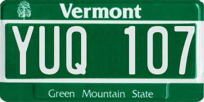 VT license plate YUQ107