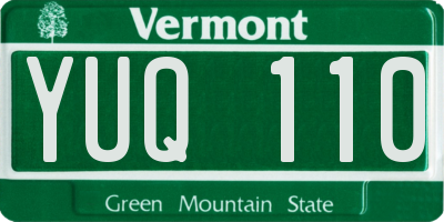 VT license plate YUQ110