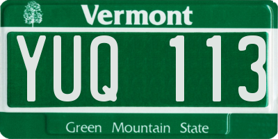 VT license plate YUQ113