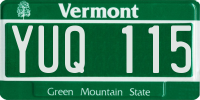 VT license plate YUQ115