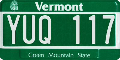 VT license plate YUQ117