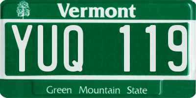 VT license plate YUQ119