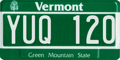 VT license plate YUQ120