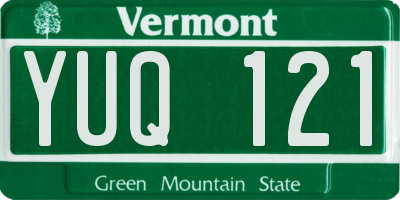 VT license plate YUQ121