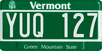 VT license plate YUQ127