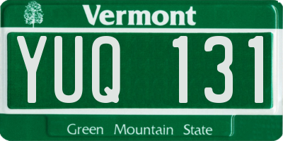 VT license plate YUQ131