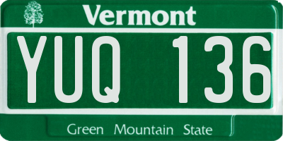 VT license plate YUQ136