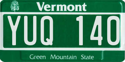 VT license plate YUQ140