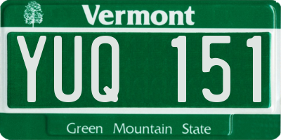 VT license plate YUQ151
