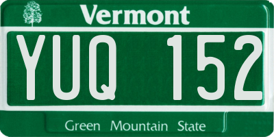 VT license plate YUQ152