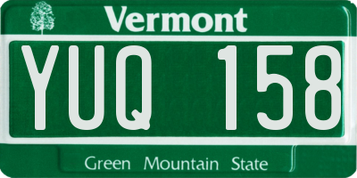 VT license plate YUQ158
