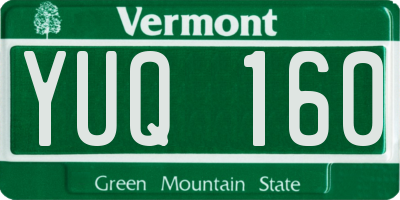 VT license plate YUQ160